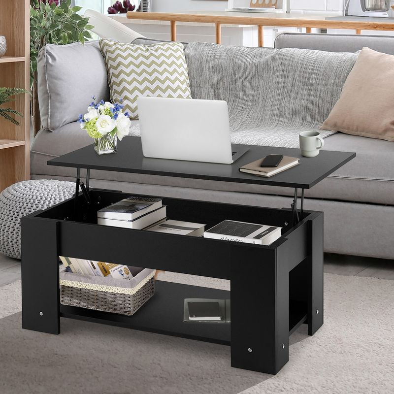 Costway Lift Top Coffee Table Modern Accent Table w/Hidden Storage Compartment & Shelf, 2 of 11