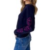 Women's Smiley Good Mood Pullover Sweatshirt - SIX/FIFTY - image 4 of 4