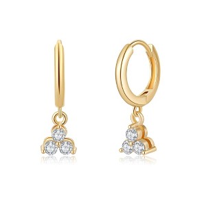 Turandoss 18K Gold Huggie Hoop Earrings for Girls Women - Dainty Diamond Cartilage Dangle Clip on Earring Hypoallergenic, Birthday Christmas Gifts - 1 of 4