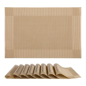 REGALWOVEN PVC Kitchen Dining Table Decor Washable Wipeable Heat Resistant Placemats 8 Pcs - 1 of 4