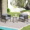 EROMMY 3-piece Patio Bistro Set, Iron Rope Armchairs With Coffee Table, Modern Outdoor Furniture With Thick Cushions - 2 of 4