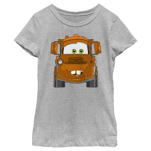 Girl's Cars Mater Big Face T-Shirt - 1 of 4