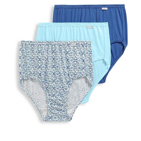Jockey Womens Plus Size Elance Brief 3 Pack Underwear Briefs 100% cotton 11  Apple Blossom/Rice Flower/Black Currant