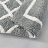 Diamond Pattern High Pile Tufted Indoor Bath Rug, Modern Style Heavyweight Fabric Bath Rug for Year Round Use - 3 of 4
