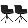 vidaXL Swivel Dining Chairs 2 pcs Black Velvet - 2 of 4