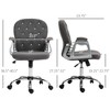 Vynxaria Teddy Fleece Home Office Chair, Button Tufted Desk Chair with Padded Armrests, Adjustable Height and Swivel Wheels - 3 of 4