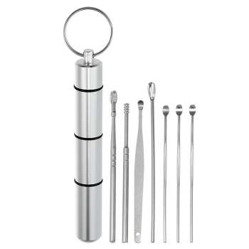 Unique Bargains Stainless Steel Ear Cleansing Tool Set Ear Cleaner Set with Aluminum Storage Case 7 Pcs