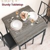 Dining Table Set, 3 Piece Dining Room Table Set with 2 Chairs, Kitchen Rectangular Table Set for Small Space, Apartment, Retro Gray - image 3 of 4