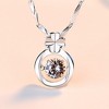 Silver Necklace for Women - HTUTWOO™ Dancing Diamond Cubic Zirconia, Smart four-leaf clover pendant, With sterling silver 15.7+2 inch long chain - 4 of 4