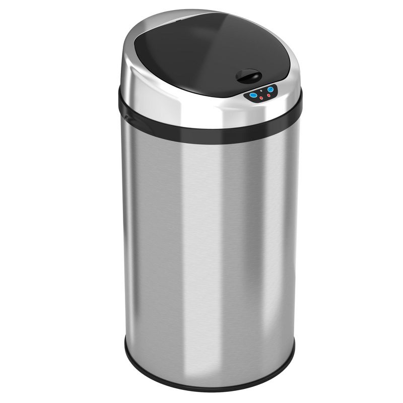 iTouchless Sensor Kitchen Trash Can with AbsorbX Odor Filter 8 Gallon Silver Stainless Steel, 1 of 7