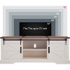 SinCiDo TV Stand for 75 Inch TV with Sliding Barn Door, Farmhouse Entertainment Center Rustic Wood Media Console Cabinet - 2 of 4