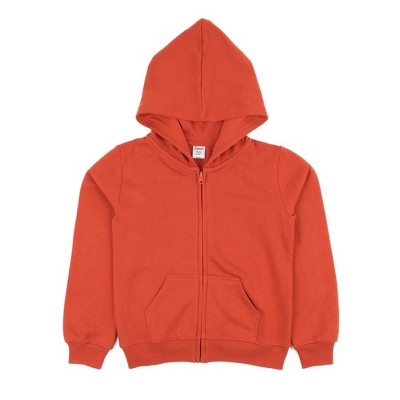 Leveret Kids Zipper Cotton Solid Color Hoodie