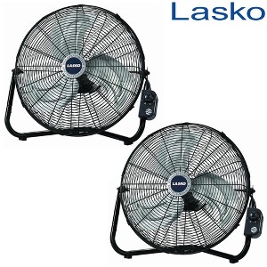 Lasko 20-inch Max Performance High Velocity Floor/Wall mount Fan Black 2 Pack - 1 of 4