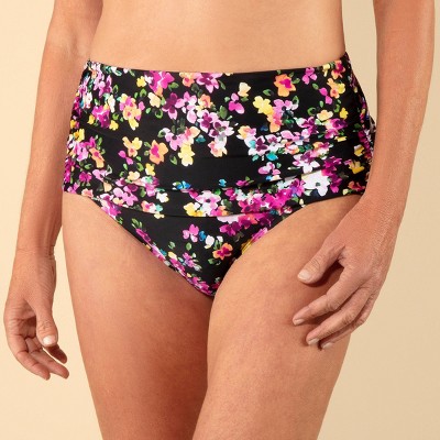 Lands' End Women's Floral Print Foldover Bikini Bottom - Multi