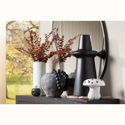 Modern Matte Black Ceramic 21" Decorative Table Vase