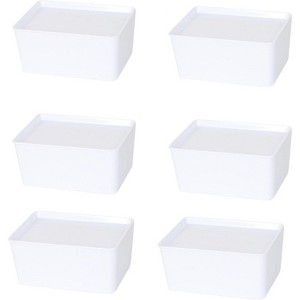 YBM Home White Plastic Storage Bin with Lid, Pack of 6 - 1 of 3