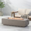 Aidan Outdoor 50000 BTU Light Weight Concrete Rectangular Fire Pit Light Gray - Christopher Knight Home - 2 of 4