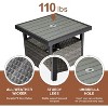 VINGLI Outdoor Side Table with Umbrella Hole Wicker Patio Umbrella Table, Wicker Side Table End Table for Balcony Porch Deck - 4 of 4