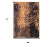 Yellow and Brown Abstract Non Skid Area Rug - 3 of 4
