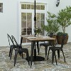 Merrick Lane Indoor/Outdoor Dining Table with Umbrella Hole, 30" x 60" All Weather Poly Resin Top and Steel Base - 2 of 4