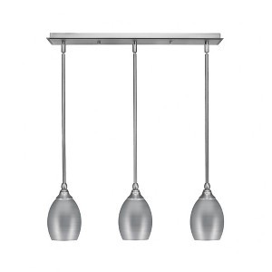 Toltec Lighting Any 3 - Light Chandelier in  Brushed Nickel with 5" Brushed Nickel Oval Metal Shade Shade - 1 of 1