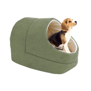 GOOPAWS Cave Covered Cat & Small Dog Warming Burrow Bed - 1 of 4