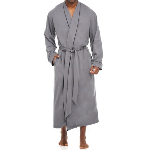 Men's Soft Cotton Knit Jersey Long Lounge Robe With Pockets, Bathrobe :  Target