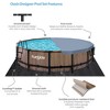 Funsicle 14' x 42" Oasis Designer Outdoor Round Frame Above Ground Swimming Pool Set with SkimmerPlus Filter Pump, Ladder, & Pool Cover, Natural Teak - 3 of 4
