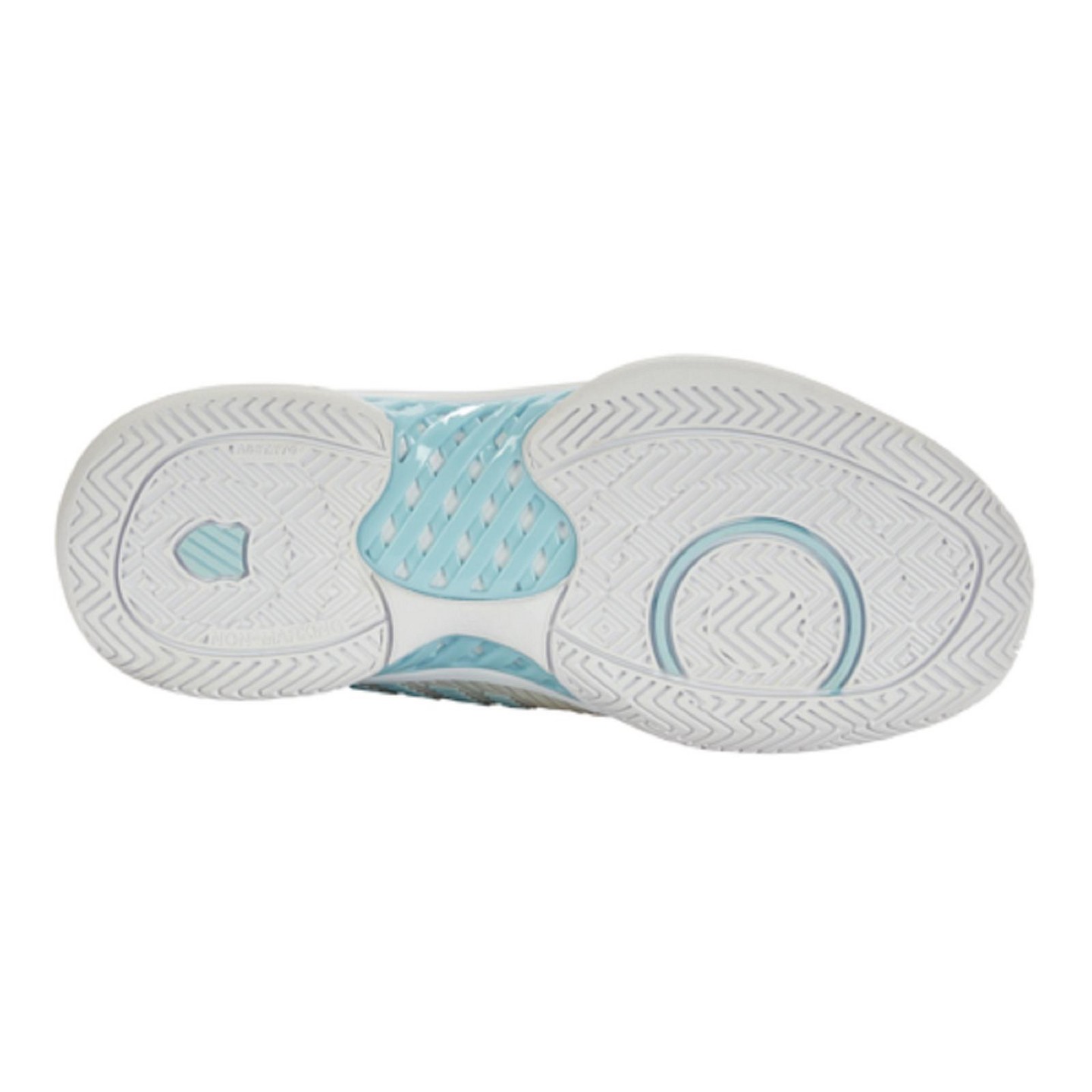 Женские кроссовки K-Swiss Hypercourt Express 2 Tennis Shoe (Vaporous Gray/White/Blue Glow), цвет: Серый — фото 4