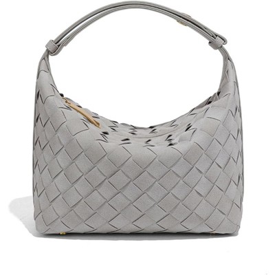 BEAFUP Luxurious Suede Hobo Bag - Women's Woven Leather Shoulder Bag with Spacious Interior