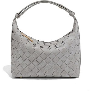 FATMOON Luxurious Suede Hobo Bag - Women's Woven Leather Shoulder Bag with Spacious Interior - 1 of 4