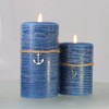 LumiPur 3.5"x5"  Signature Coastal Collection Flameless LED Wax Pillar Candle Steel Blue - 3 of 4