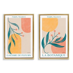 Stupell Industries Botanicals over Geometrics 2pc Floating Frame Art Set - 1 of 4