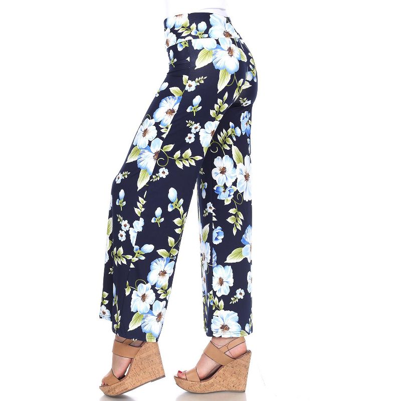 Women's Floral Printed Palazzo Pants - White Mark, 2 of 4