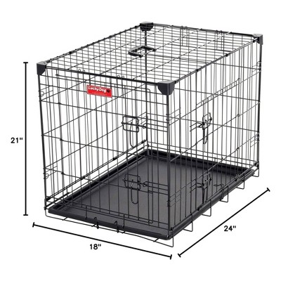 Extra Small Black Wire Double Door Dog Crate