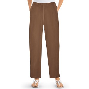 Collections Etc Elastic Waistband with Side Pockets Cotton Knit Pants - 1 of 4