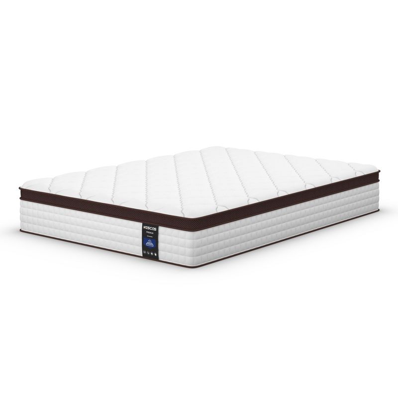 Kescas Euro Top 8" Individually Pocket Innerspring Hybrid Mattress Twin Size, 6 of 10