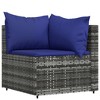 3 Piece Patio Lounge Set with Cushions Poly Rattan  vidaXL - 4 of 4