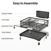 Sevobal Utility Storage Shelves, Multifunctional Dish Drying Rack with Drainboard, 2-Tier Dish Racks for Kitchen Counter, Black, 21.7"*16.4"*6.7" - 3 of 4