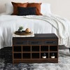 Entryway Storage Bench with 3 Drawers, 10 Shoe Compartments and Cushioned Seat - 2 of 4