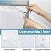 Grey Shower Curtain and Liner Set - 230GSM Waffle Weave, Hotel Luxury Weighted Bath Curtain, 71Wx 74H - 4 of 4