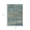 HomeRoots 8' X 10' Aqua And Beige Abstract Washable Indoor Outdoor Area Rug - 3 of 4
