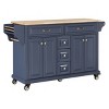 Wood Top Kitchen Island Cart with Wheels, 4 Doors & 5 Drawers, Rolling Storage Cabinet for Kitchen or Dining – The Pop Home - 4 of 4