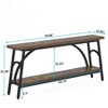 Gulches Industrial Console Table, 2-Tier Storage, Rustic Brown & Black, Extra Long 70.8", Sofa/Hallway/TV Stand - 4 of 4