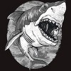Men's Design By Humans Great White Shark BW By MudgeStudios T-Shirt - 2 of 4