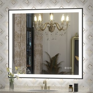 Apmir Super Bright Front & Back LED Lighted Anti-Fog Aluminum Alloy Framed Tempered Glass Bathroom/Vanity Mirror with ETL & 3-Year Warranty - 1 of 4