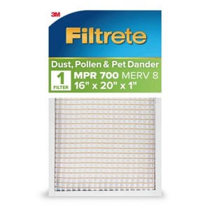 Filtrete 16" x 20" 700 MPR Dust Pollen & Pet Dander Electrostatic Air Filter: MERV 8, Furnace & AC Filter, 3-Month Use - 1 of 4