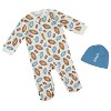 Chick Pea Baby Boy Clothes Footed Pajama Set for Sleep and Play 2 Pack Football Sports Star 0-3M - 2 of 2