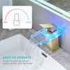 ChicFurnit Bathroom Sink Faucet Single Handle Waterfall Spout with Hot Cold Mixer for Stylish Lavatories, Gold, 11"*7.9"*4.7" - 4 of 4