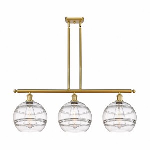 Rochester - 3 Light Stem Hung Island In Industrial Style-12.13 Inches Tall and 36.5 Inches Wide - 1 of 1